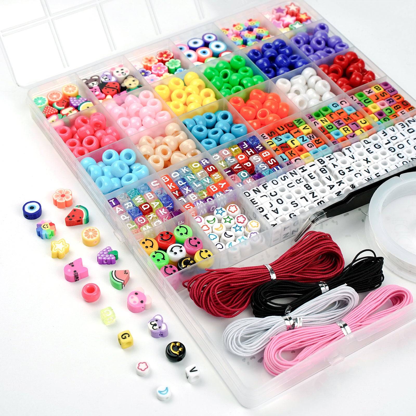Premium Photo  Plastic beads with letters